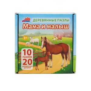 Бигр Деревянный пазл Мама и малыш