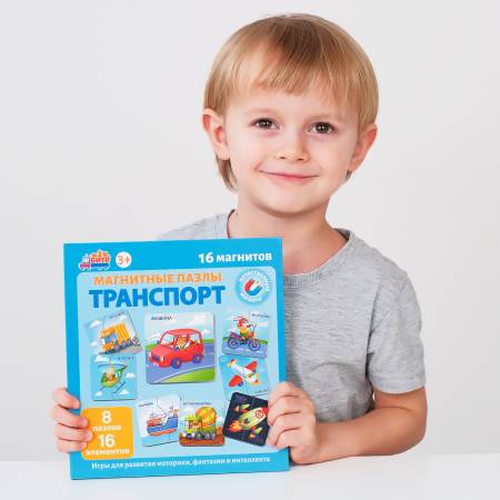 Бигр Магнитные пазлы-половинки транспорт