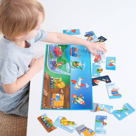 Бигр Магнитные пазлы-половинки транспорт