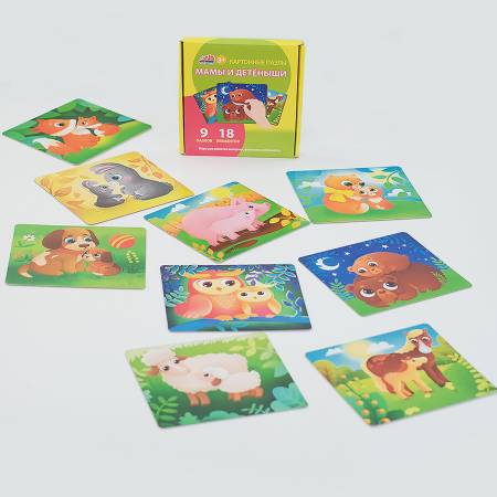 Бигр Картонные пазлы Мамы и детеныши 