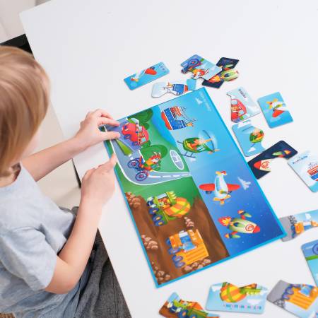 Бигр Магнитные пазлы-половинки транспорт