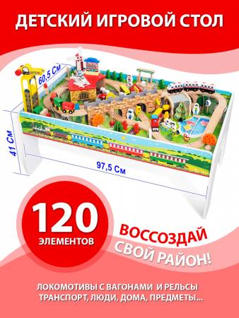 Игровой стол с жд 120 деталей