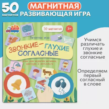 Бигр Магнитная игра «Звонкие и глухие согласные» 