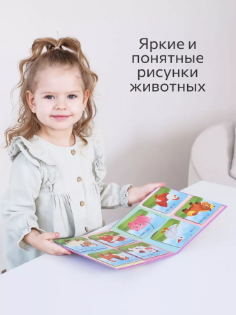 Бигр Магнитные пазлы-половинки Домашние животные