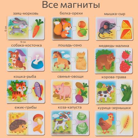 Бигр Магнитная игра Кто что ест?  Бигр Магнитная игра Кто что ест?